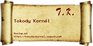 Tokody Kornél névjegykártya